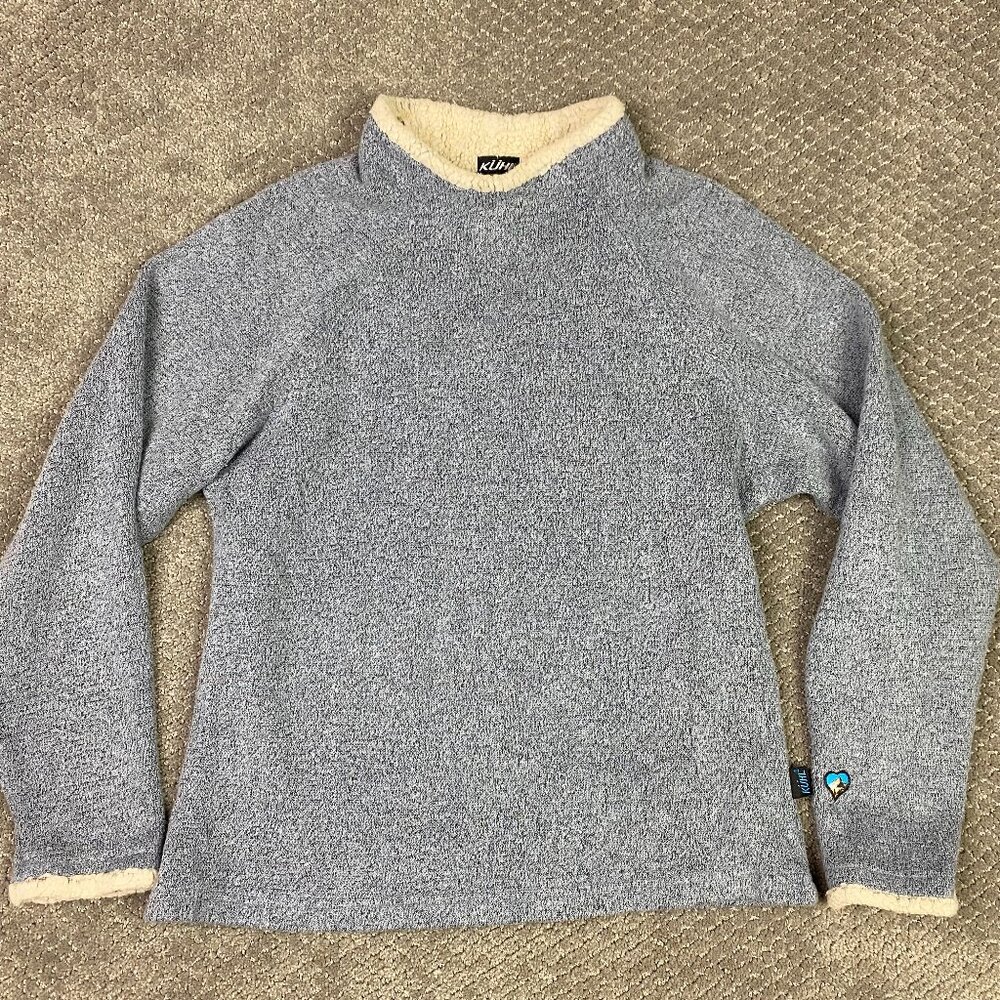 Kuhl Alfpaca Fleece Pullover Sweater Top Women's Small Blue Roll Neck hiking